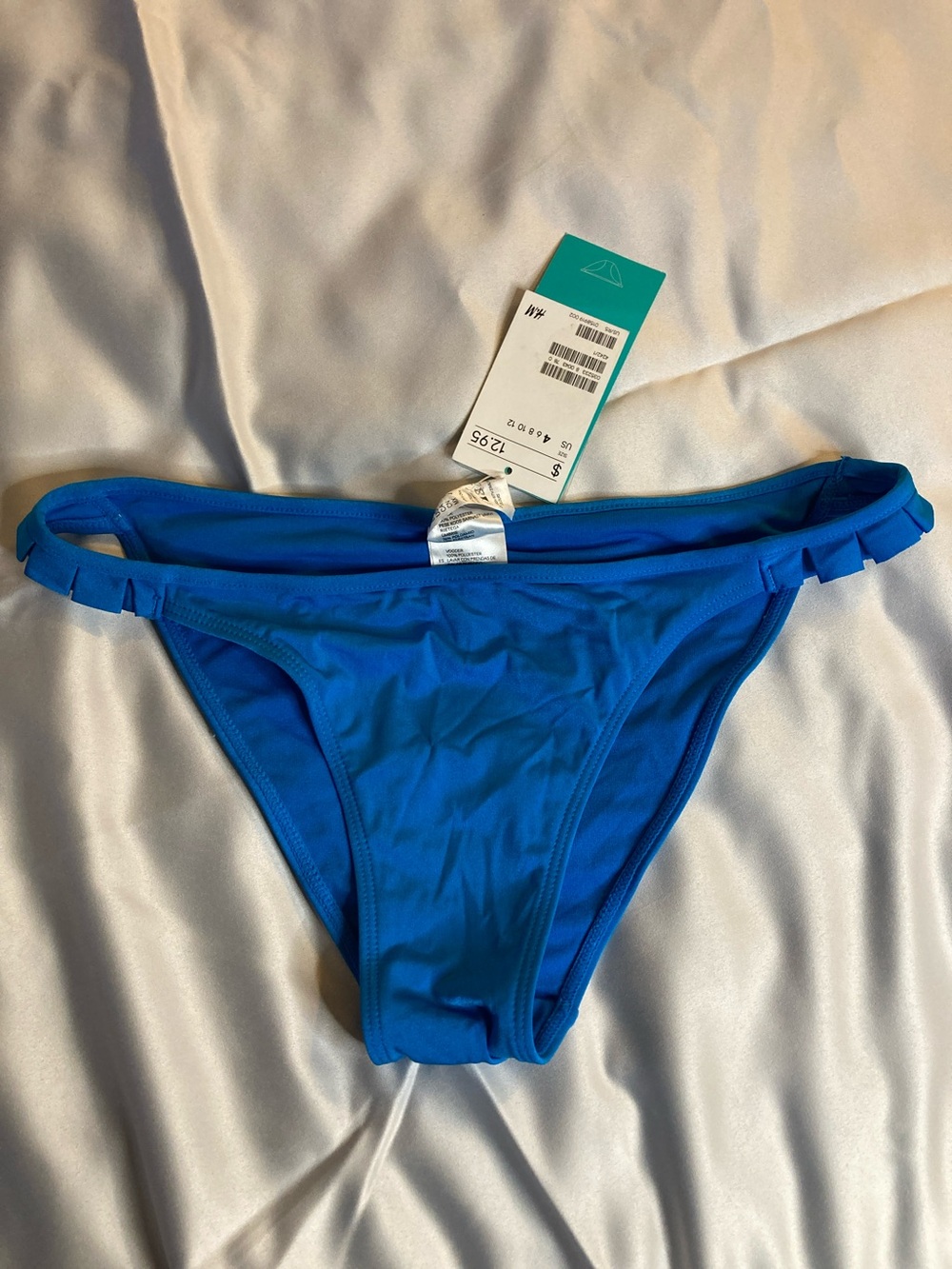 H&M Electric Blue Women's Bikini Bottoms with Ruffle Waistband